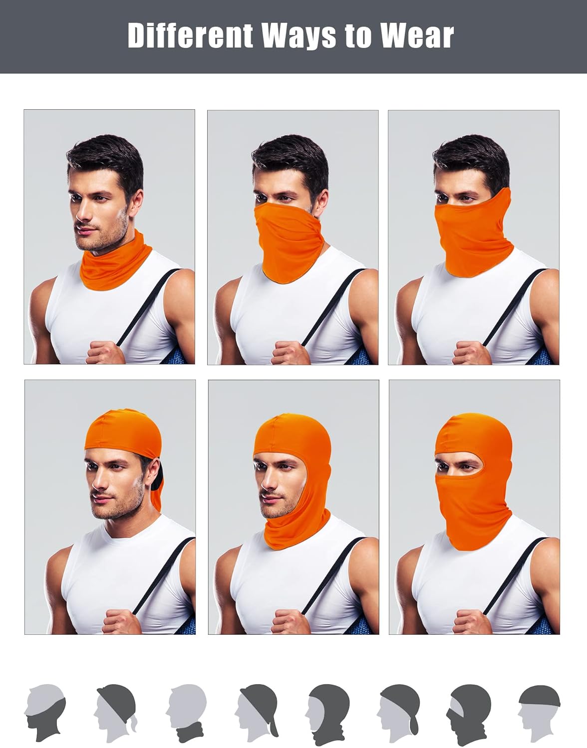 9 Pcs Ski Mask for Men Full Face Cover UV Sun Protection Cooling Balaclava Neck Gaiter Clothing Scarf Bandana โ image 3