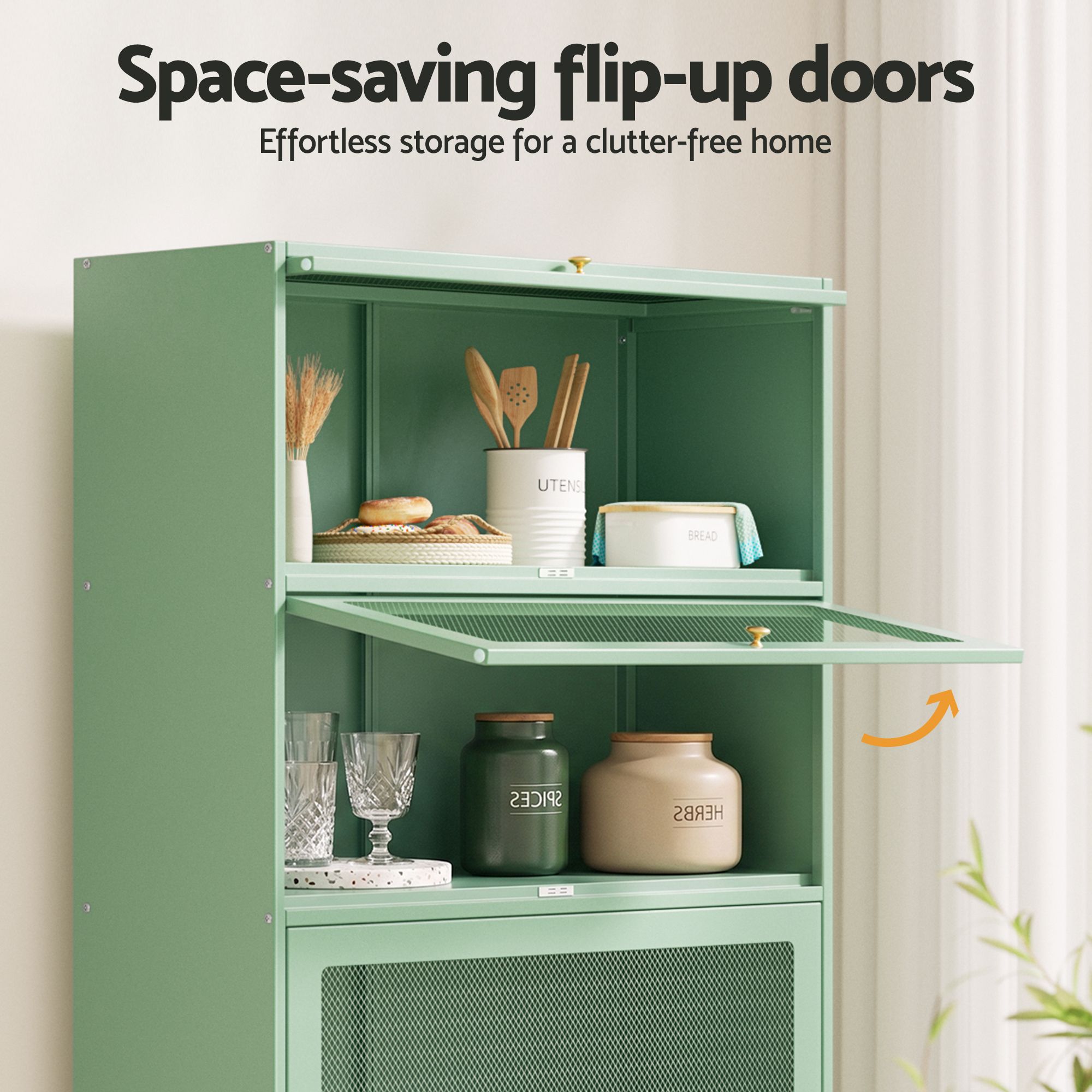 Artiss Buffet Sideboard Metal Cabinet - ELIA Green โ image 6