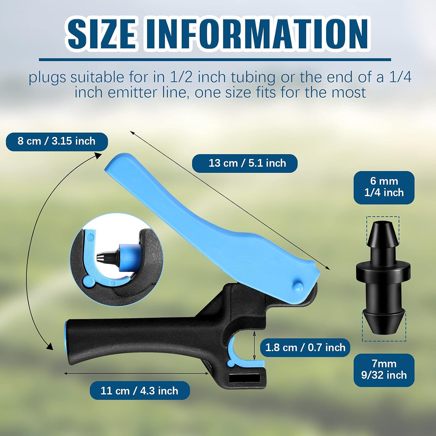 51 Pcs Drip Irrigation Hole Punch Tool Set, Drip Irrigation Punch Tool 50 Pcs 1/4 Inch Goof Plugs for Outdoor Garden Lawn Pipe System Hose Tubing(Fresh Style) — image 2
