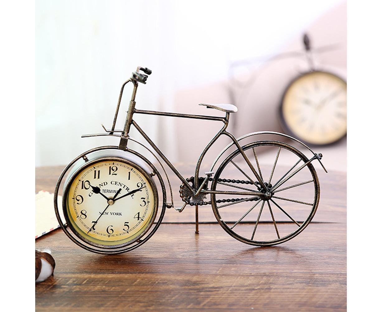 Retro Vintage Silent Iron Bike Bicycle Clock Home Office Living Room Table Decor - Yellow โ image 3