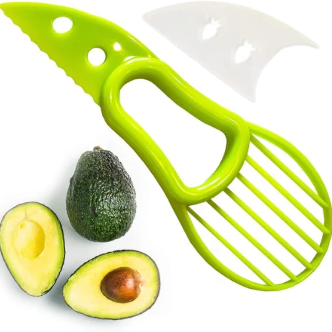 Cutter & Slicer, Easy To Use For Peeling, Pitting, Slicing, Fruits, Effortless, Unique Kitchen Tool, Green Avocado, Fruits Cutter โ image 3