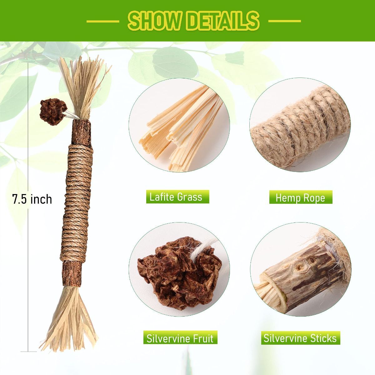 5 Cat Chew Sticks Cat Toys Cat Dental Care Natural Cat Toys Kitten Teething Toys — image 6