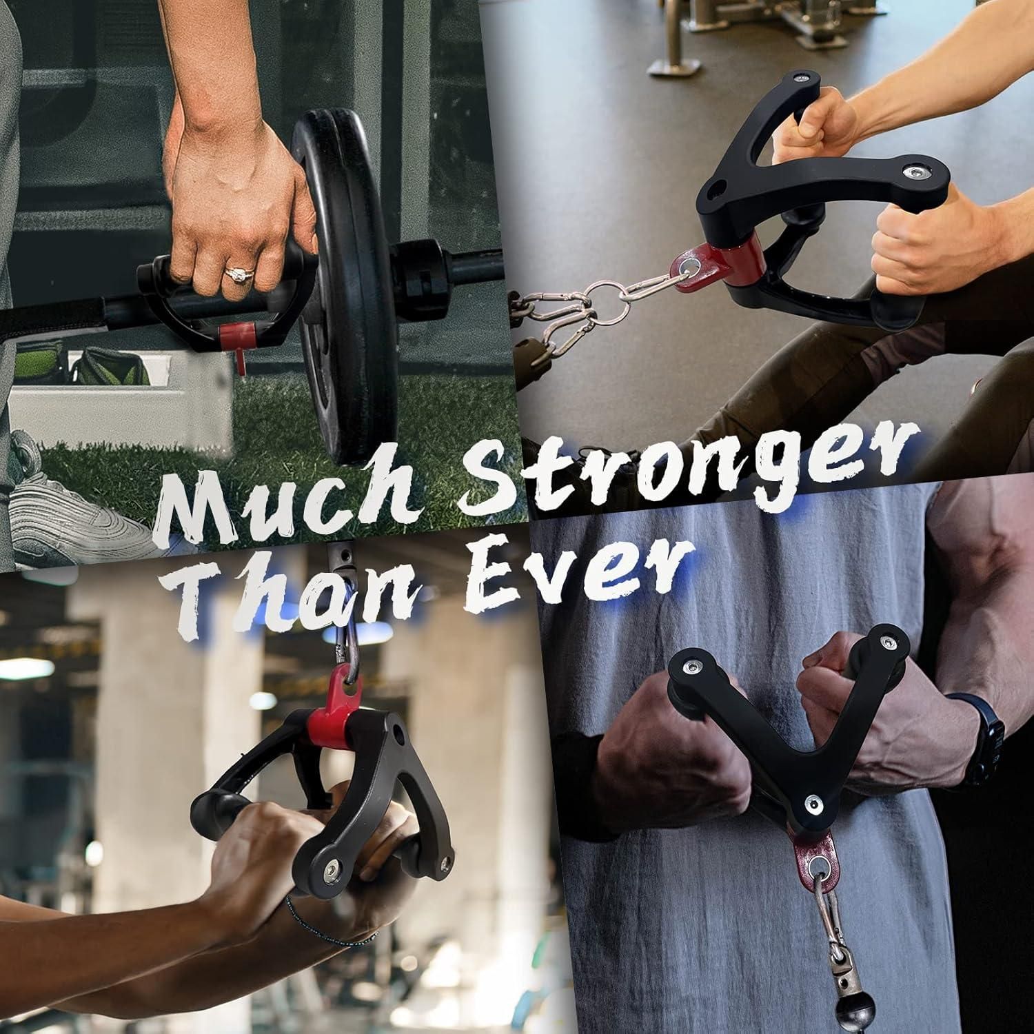 1 Piece Black Dual D-Tension Grip Removable V-Triangle Rod Home Gym โ image 6