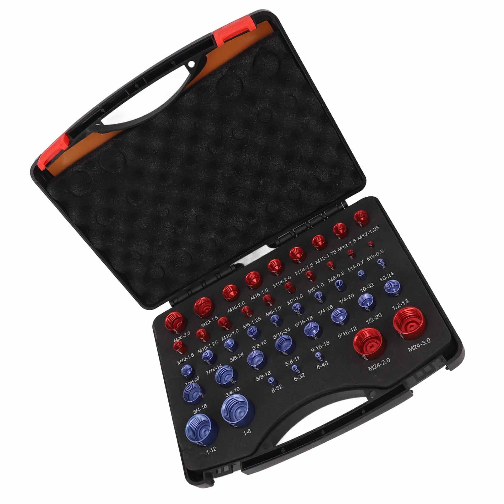 44pcs Nut and Bolt Thread Checker Red Blue Nut and Bolt Size Gauge Inch Metric Nut and Bolt Identifier Gauge Set — image 6