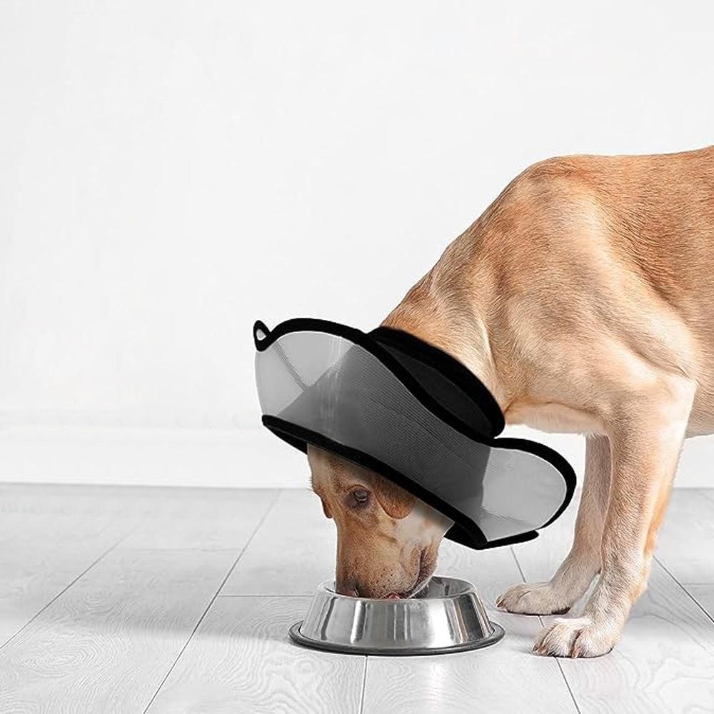 Pet Dog Cone Collar Soft Neck Collar Adjustable Pet Elizabethan Collar Black - M โ image 4