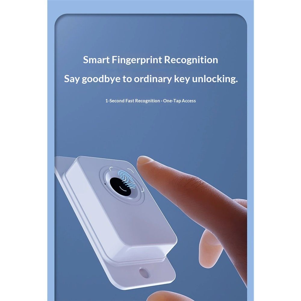 Fingerprint Fridge Lock - Child & Pet Proof Security for Drawers, Cabinets, Ovens, Toilet | Smart Biometric& | Easy Install | Quick Unlock (White, 1 Pcs) — image 4