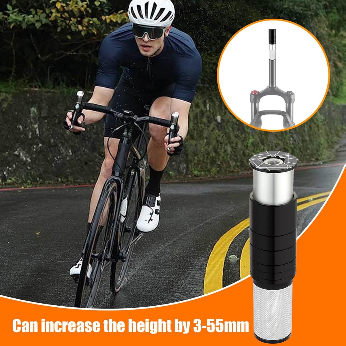 Stem Extender - Professional Stem Extender - Bicycle Handlebar Riser - Comfortable Cycling - Sturdy - Non-deformable - Comfort - Stability Performance - Ideal — image 2