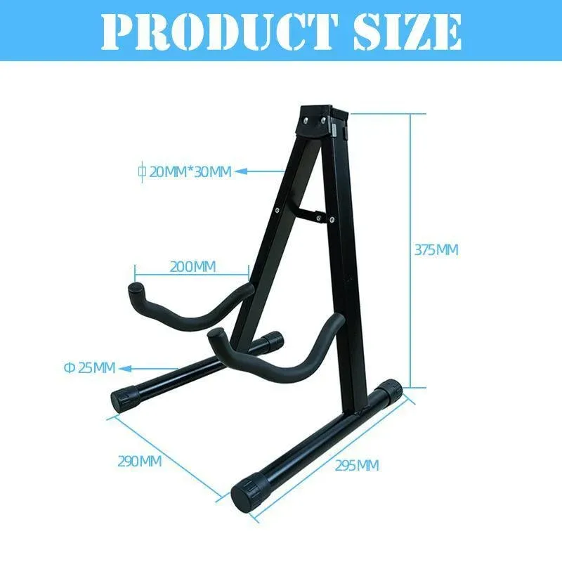 Folding Guitar Stand Floor Rack Electric Acoustic Bass Gig Holder Rack Portable — image 3