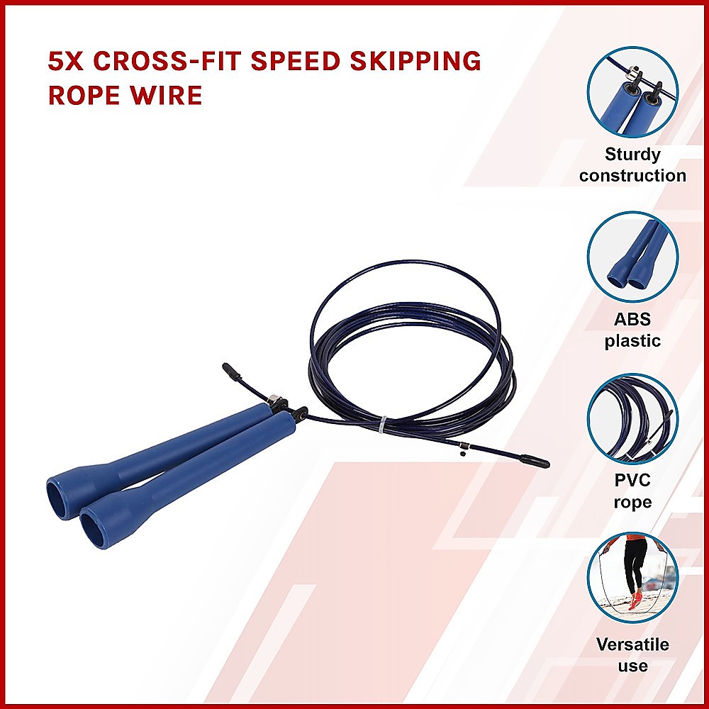 5x CrossFit Speed Skipping Rope Wire – Adjustable Jump Ropes for Fitness & Boxing — image 3