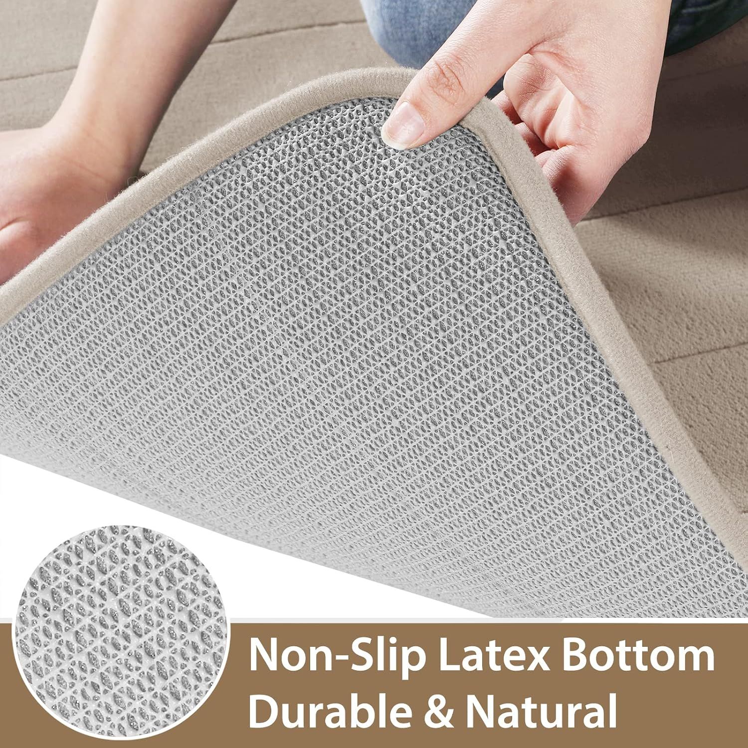 Coral fleece Bath Mat Large Size + U-Shaped, Soft and Comfortable, Super Water Absorption, Non-Slip, Thick, Machine Wash, 60 x 50 cm — image 5