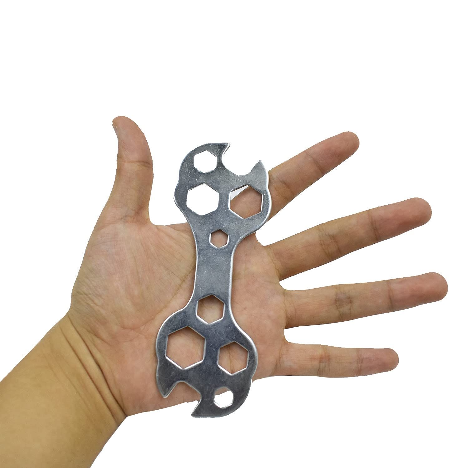 2 Pack Bicycle Wrench Pry Bar 10 in 1 Mini Steel Bike Tool Kit Spanner Wrench Breaker Bar Craftmans Tool Hexagon Bike Tools — image 5