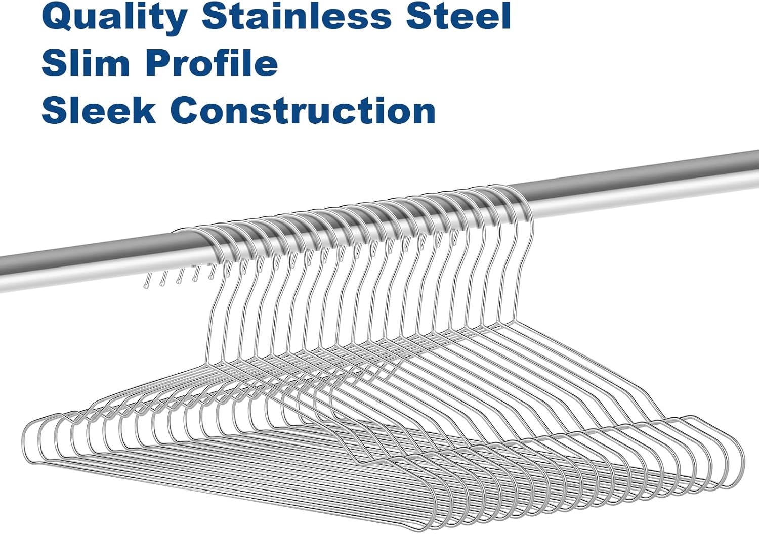 20 Pack Silver Stainless Steel Kids Hangers, Space-Saving Non-Slip, Perfect for Baby, Toddler & Kids' Clothes — image 5