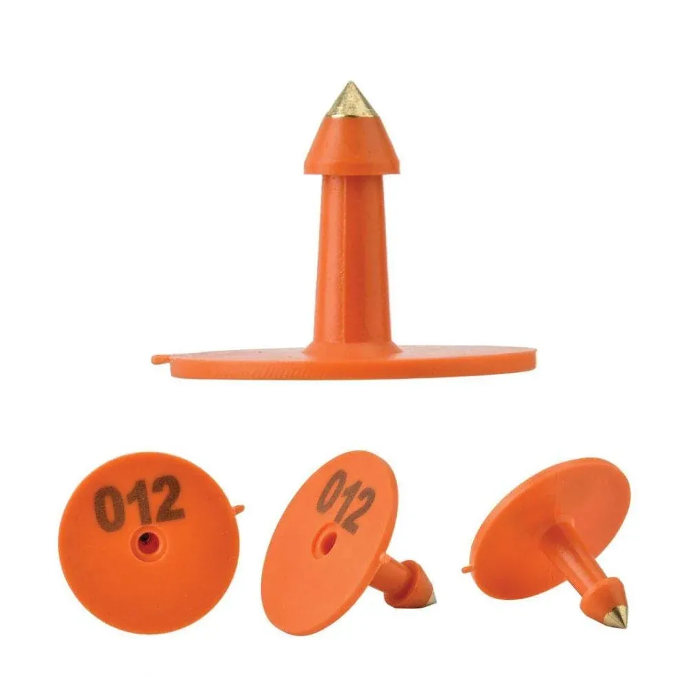 1-100 Cattle Number Ear Tag Set - Round Orange Pig Sheep Goat Livestock Label — image 6