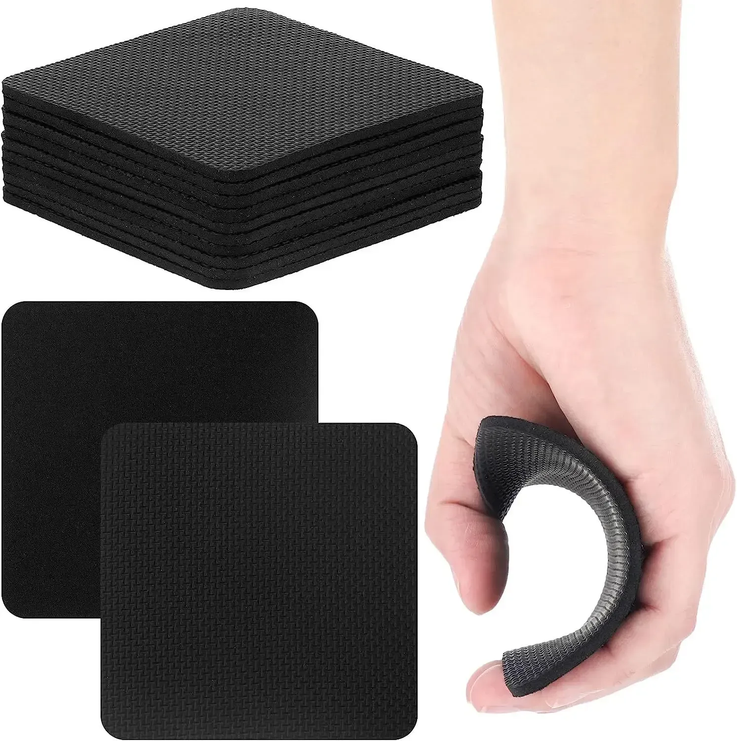 10Pcs Gym Workout Lifting Grips for Men & Women Pull up Weightlifting Hand Grips No Sweaty Hands - Black β image 2
