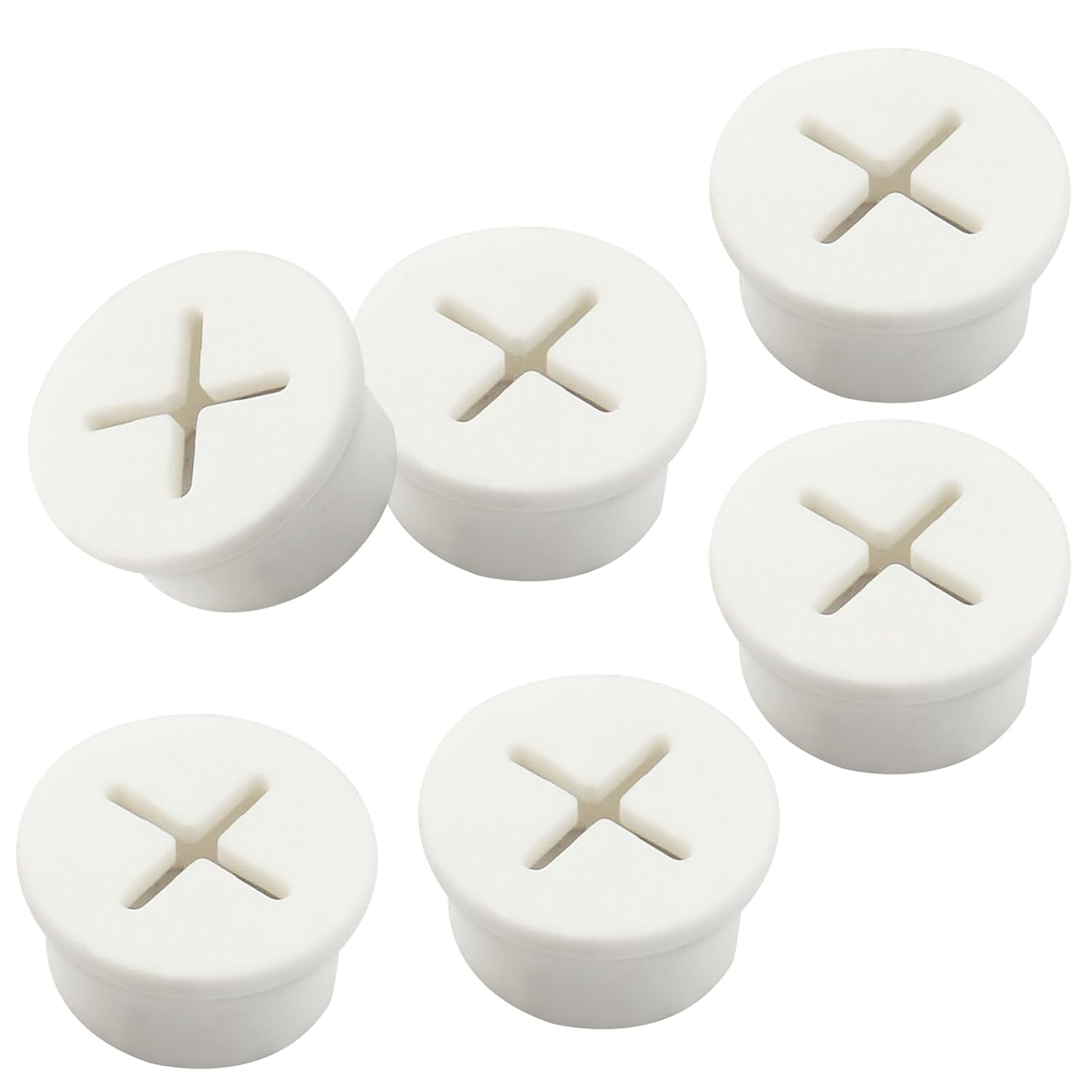 12pcs 3/4 Inch (20mm) Rubber Desk Grommet, Flexible Desk Hole Cover Plug Wire Management Cable Cord Pass Through for Office Home Equipment (White)