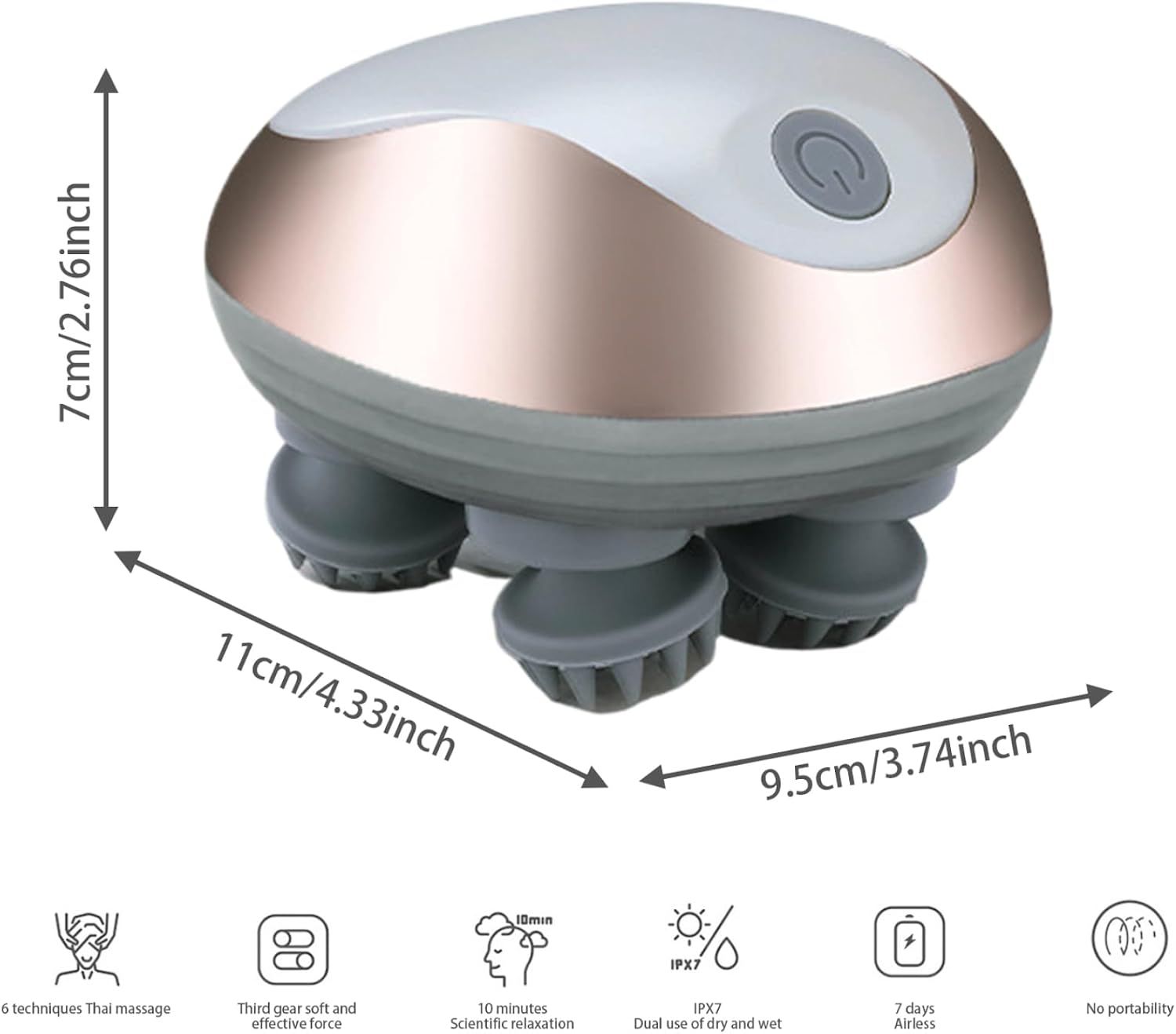 Electric Scalp Massager Cordless Waterproof 3 Modes for Hair and Body Relaxation — image 4