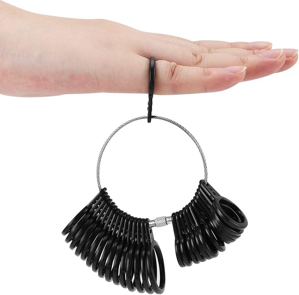 Ring Size Measuring Tool Includes Plastic Ring Sizer Mandrel Stick, Finger Sizing Ring Guage Measurer and 2 Pcs Finger Measure Tape for Women Men Jewelry — image 5