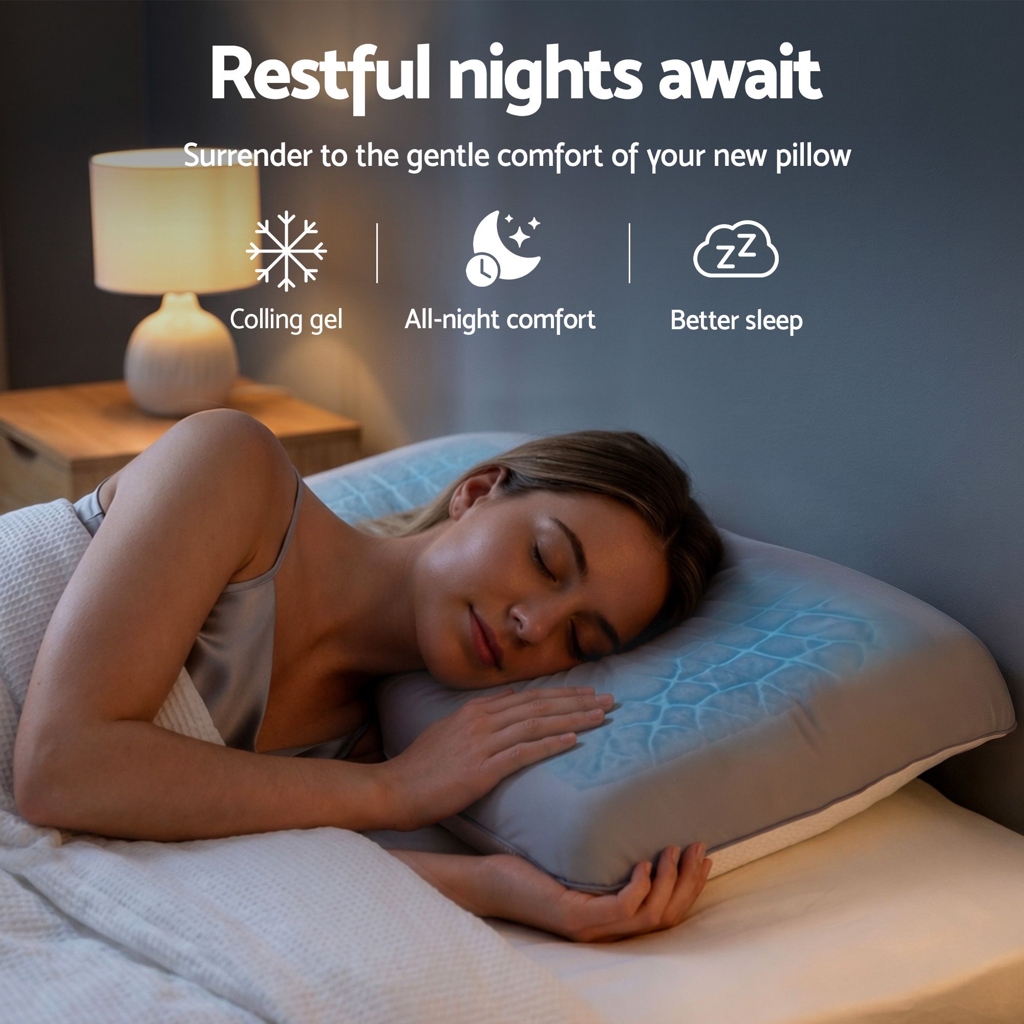 RoomSense Cooling Memory Foam Pillows Queen Size 1 Pack, Dual-Sided Bed Pillows for Hot Sleepers, 55D Solid Core Side Sleeper Pillow for Neck Support — image 5