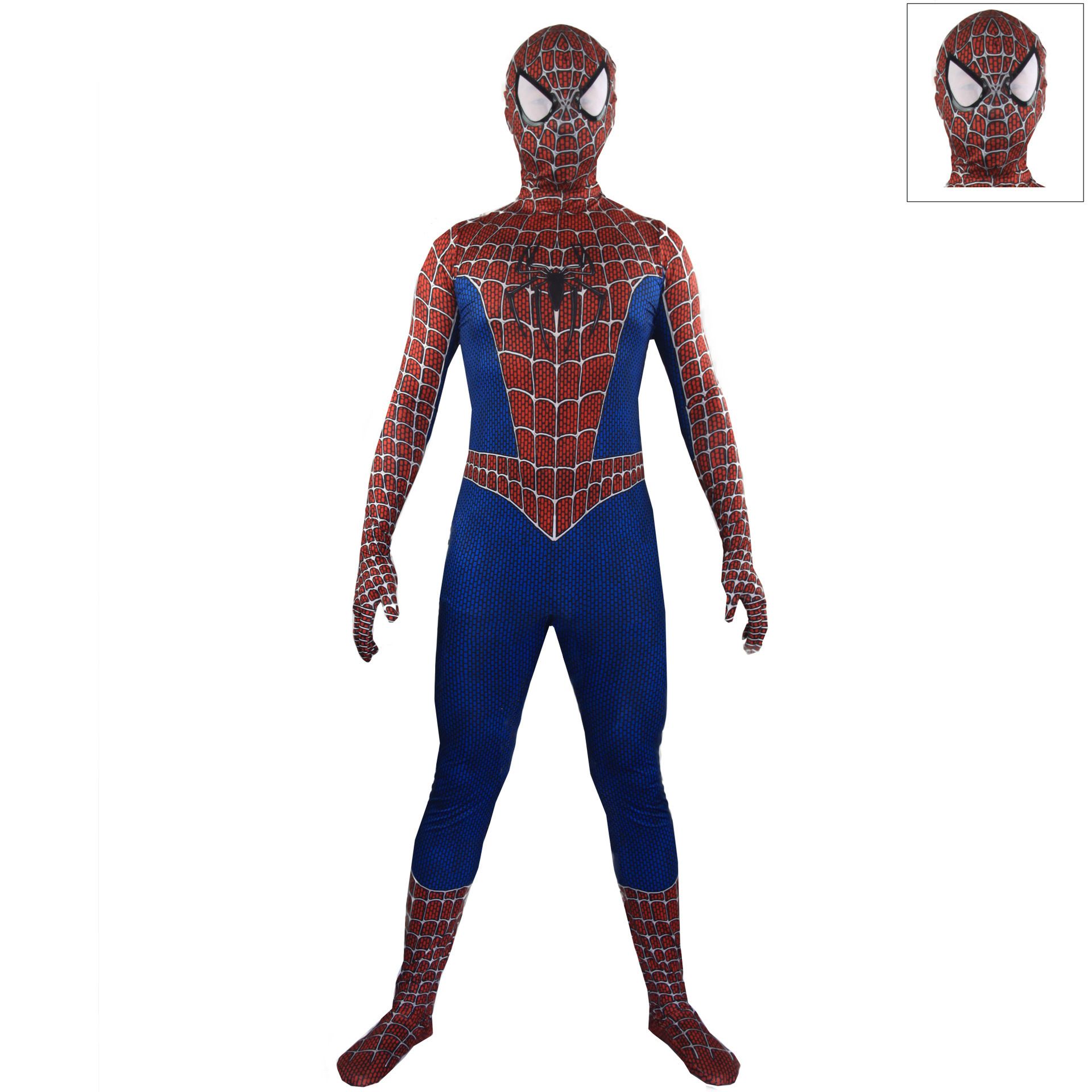 Spiderman Cosplay Costume Milk Silk One Piece Suit Remy + Headgear Children's 120 yards
