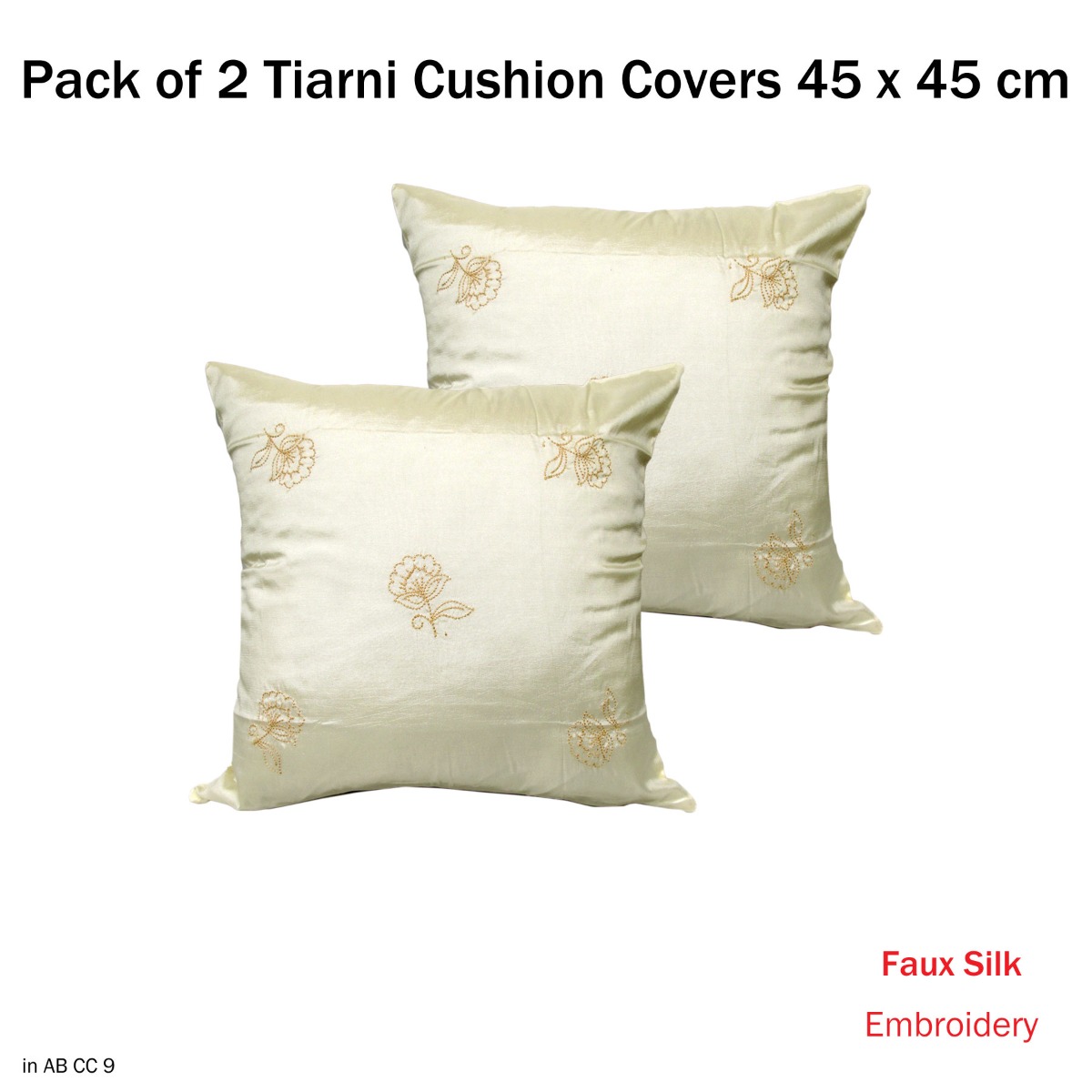 Accessorize Set of 2 Tiarni Embroidery Faux Silk Square Cushion Covers โ image 2