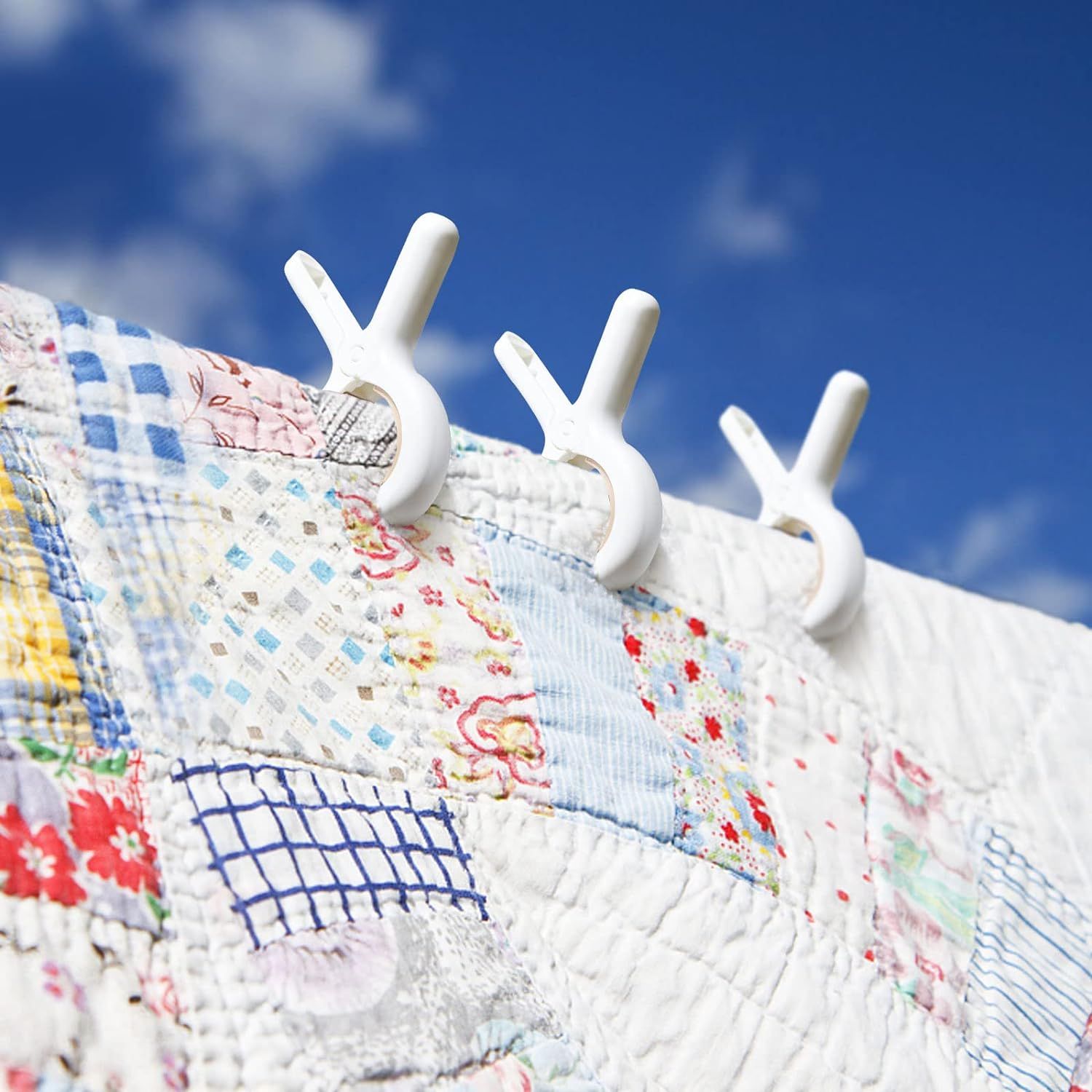 6 Pack Plastic Clothes Pins with Strong Anti-Rust Springs,Heavy Duty Beach Towel Clips,Laundry Clothespins to Keep Your Towel — image 3