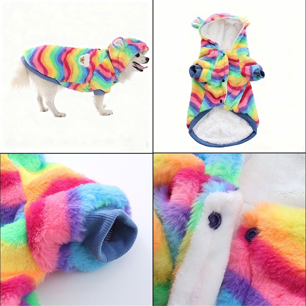Dog Hoodie for Small to Large Dogs, Cats, Tie-dye Blue Pink Yellow Spiral Rainbow Spring Autumn Puppy Outfits Dog Cats Clothing - M — image 3