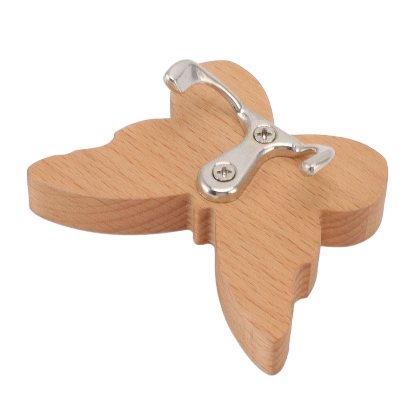 Wooden Butterfly Wall Hook Wood Wall Mounted Hanger for Coat Clothes Hat Towel — image 6