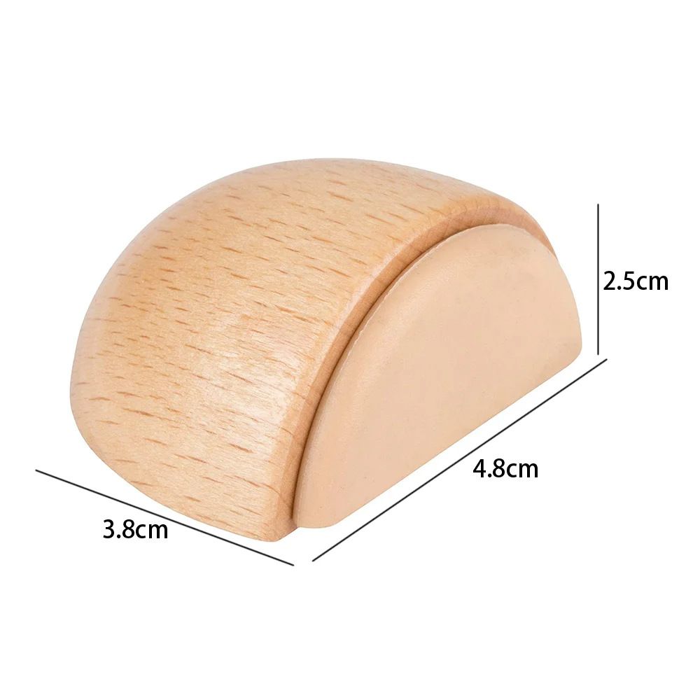 4 Pcs Door Stoppers, Door Stop Doorstop Wooden Door Stopper Wedge Door Wedge Self Adhesive Doorstop Sturdy Semicircle β image 2