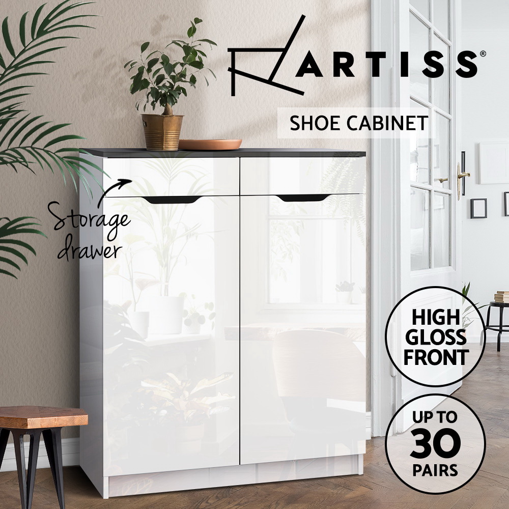 Artiss Shoe Rack Cabinet 30 Pairs White Eve โ image 5