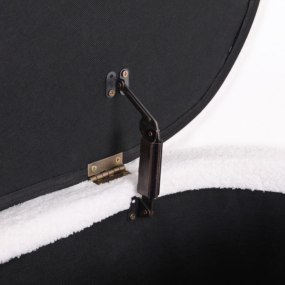 Artiss Storage Ottoman Blanket Box 87cm Boucle Fabric Oval โ image 3