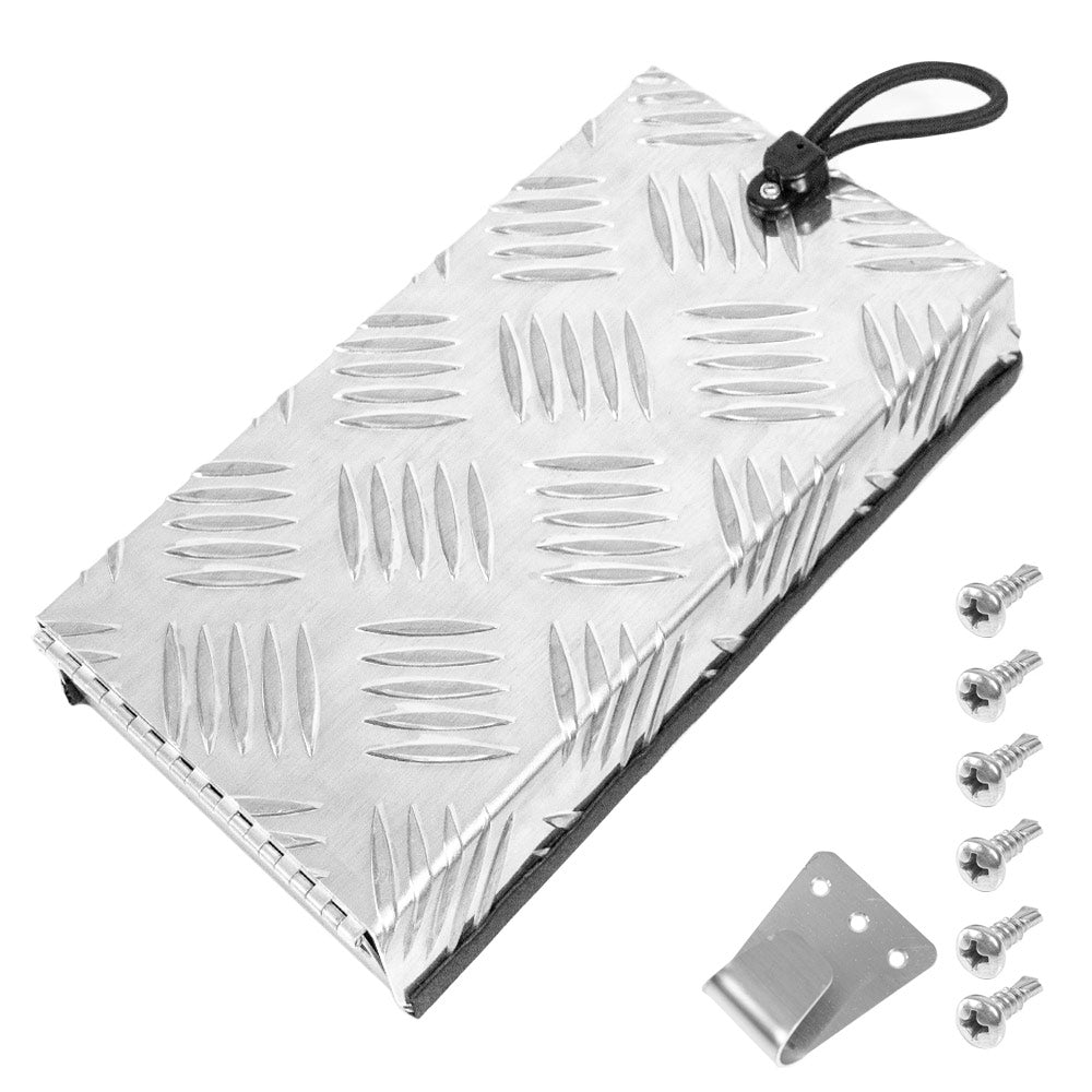 Truma Cowl Cover Silver Universal Aluminum Checker Plate External Flue Vent Spraying Console Replacement Part Fits Truma Water Heater 27 × 15 × 4cm
