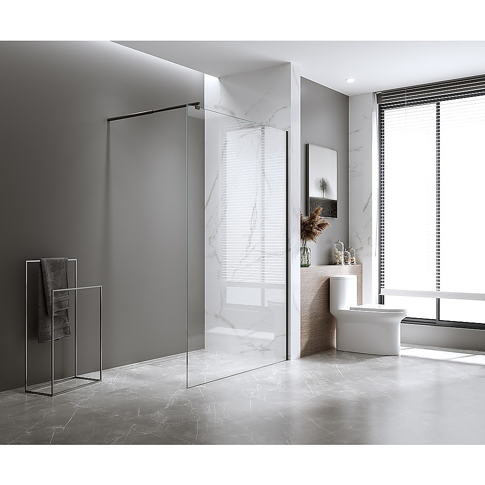Glass Shower Screen Round Stabilising Pole in Nickel