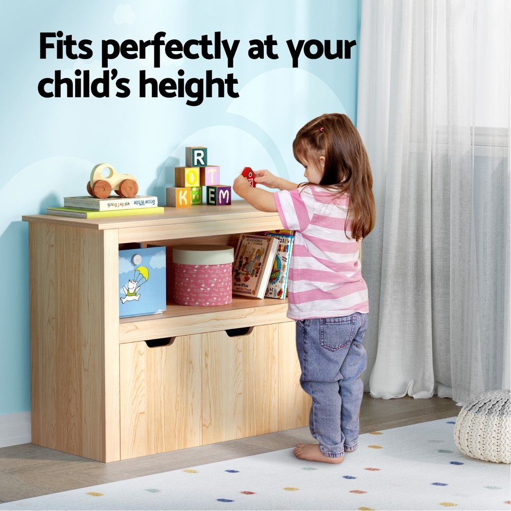 Keezi Kids Bookshelf 3 Drawers Storage Children Bookcase Toy Organiser Display Wooden — image 6