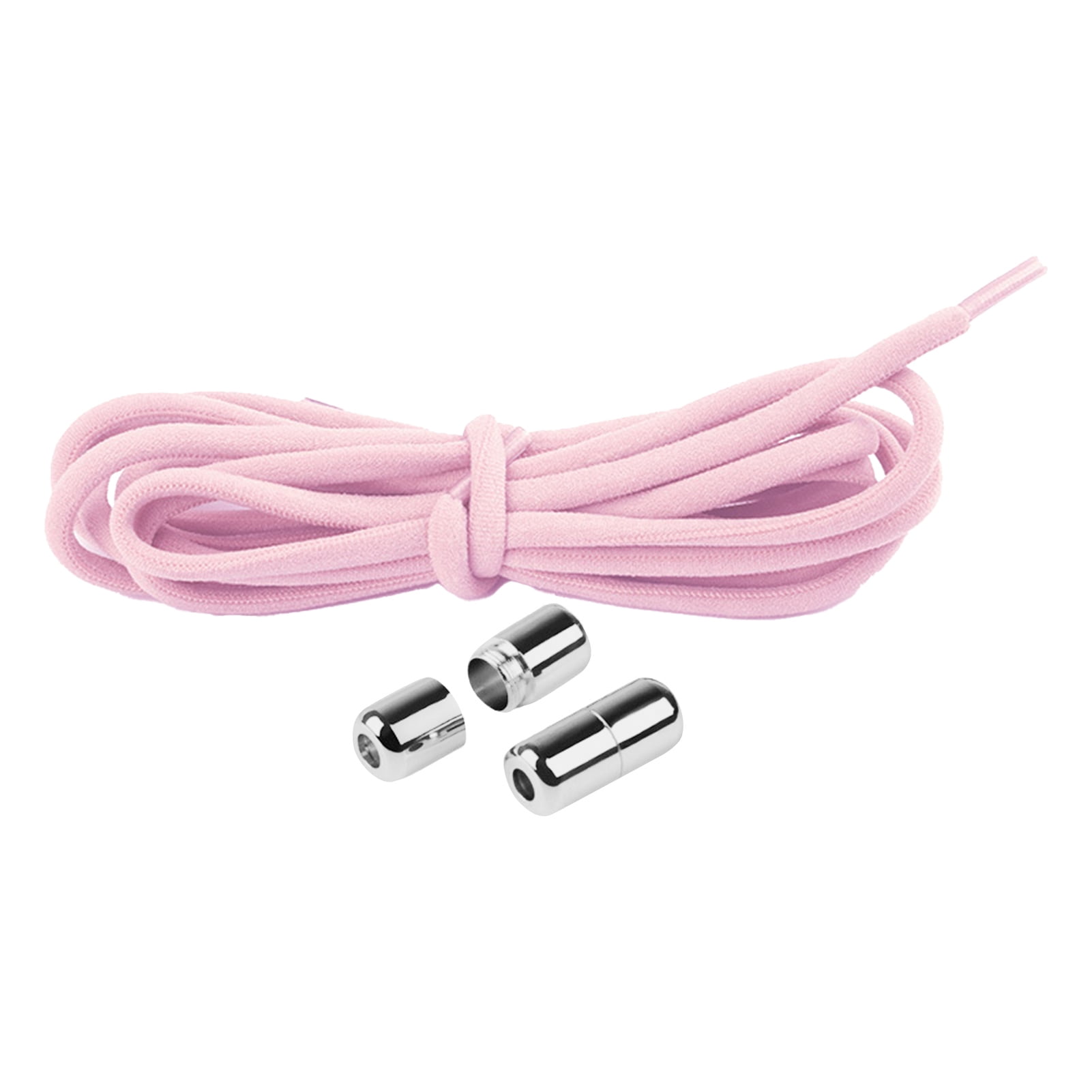 1 Pair Sneaker Shoelaces Wear-resistant Elastic with Metal Buckles Lock Shoe Laces for Slip On Shoes,Black Pink โ image 2