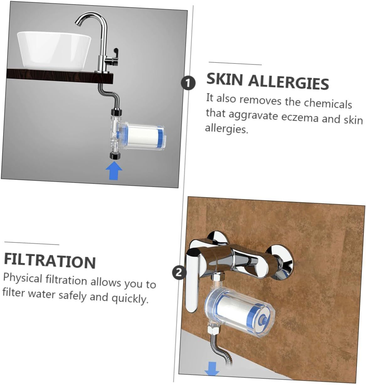 Shower Filter 1 Pc Filter Pp Household Water Purifier Shower Head Softener Shower washing machine Faucet water filter — image 4