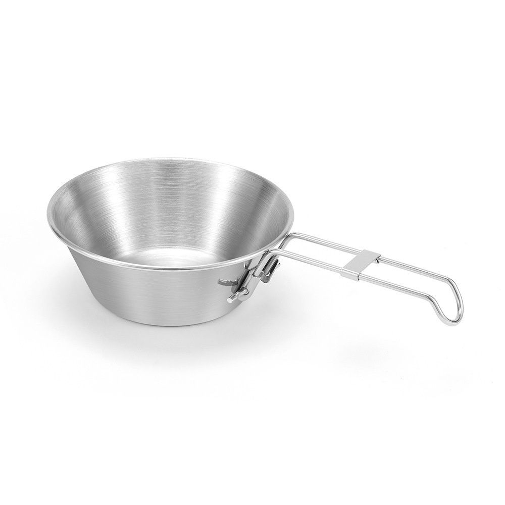 Stainless steel Hand Cup Folded, Teacup with Folding Handle Lightweight and Compact Design for Hiking Picnic and Trave