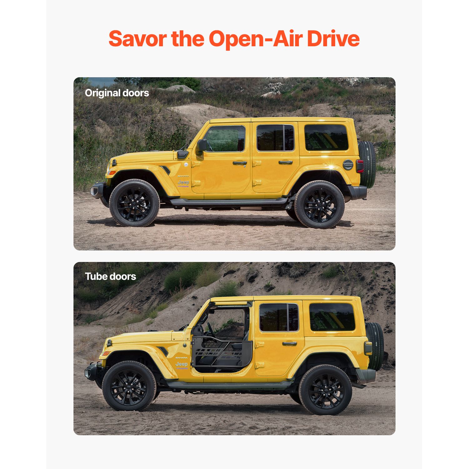 Jeep Tube Doors, 2-Door, Hunting Style Jeep Tubular Door with Heavy-Duty Hinges & OE Latch, Jeep Doors with Rubber Pads & Toughened Steel Tube, Fit for — image 6