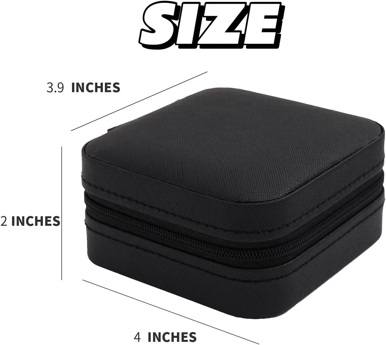 Black Travel Jewelry Box with Mirror: Sleek, Organised Storage for Rings, Necklaces & Earrings, Ideal for Aussies — image 2