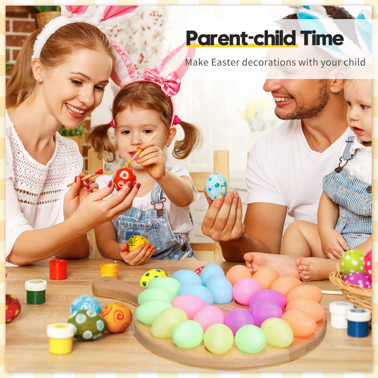 Reversible Wood Deviled Egg Platter and Charcuterie Board Thicken Egg Tray Countertop Refrigerator Chicken Egg Containers — image 5