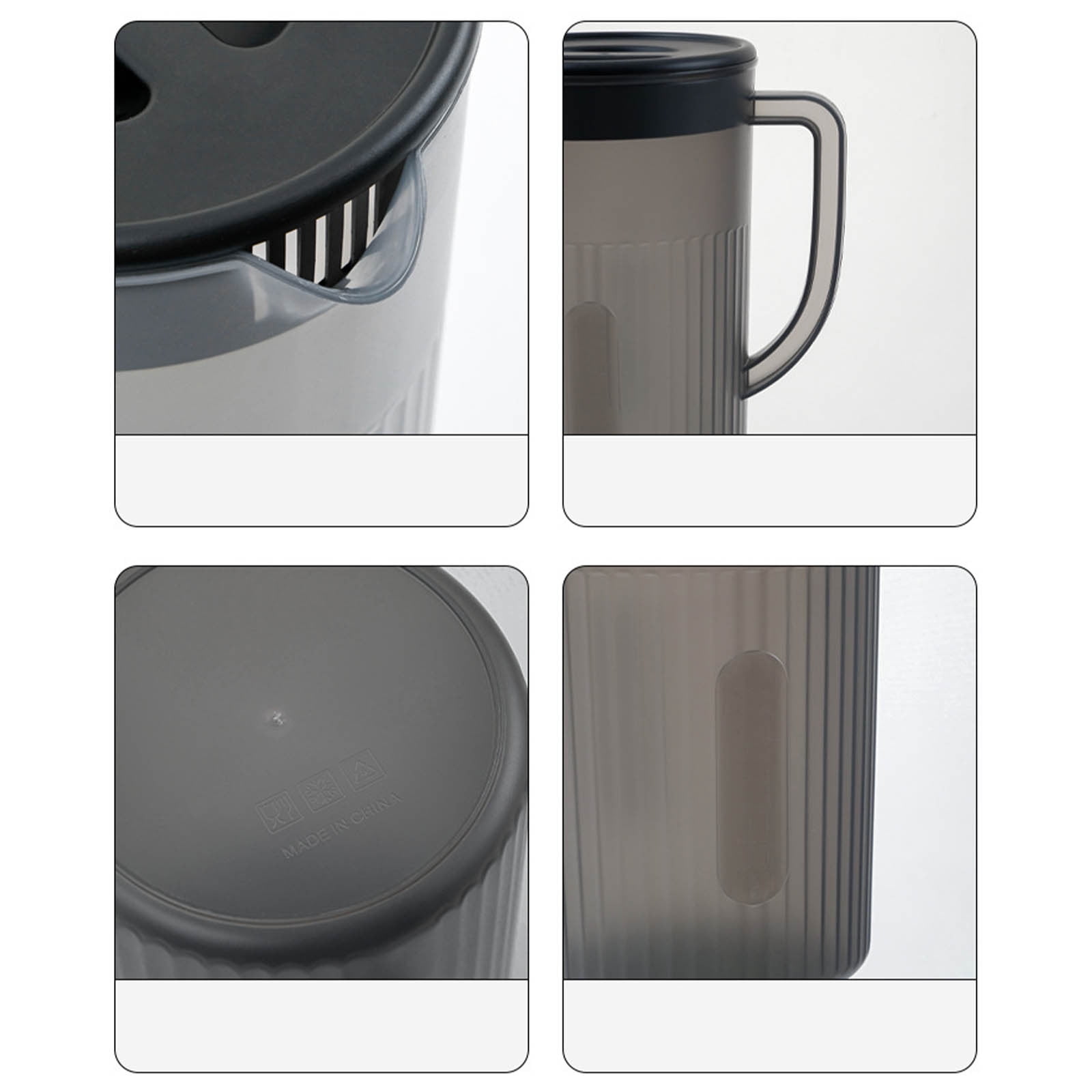 Juice Pitcher with Lid for Refrigerator, Water Jug for Tea, Juice and Iced Drinks, Fridge and Dishwasher Safe, Black — image 6
