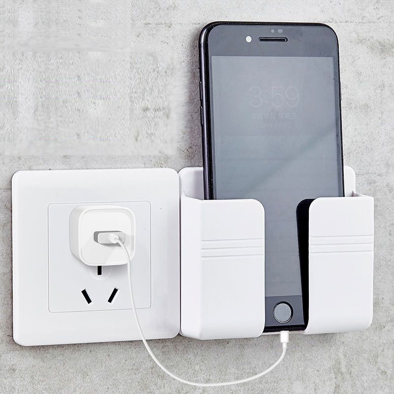 Wall Mount Phone Holder, Phone Stand with Adhesive and Data Cable Receiving Hole, Phone Holder for Shower, Charging, RV — image 2