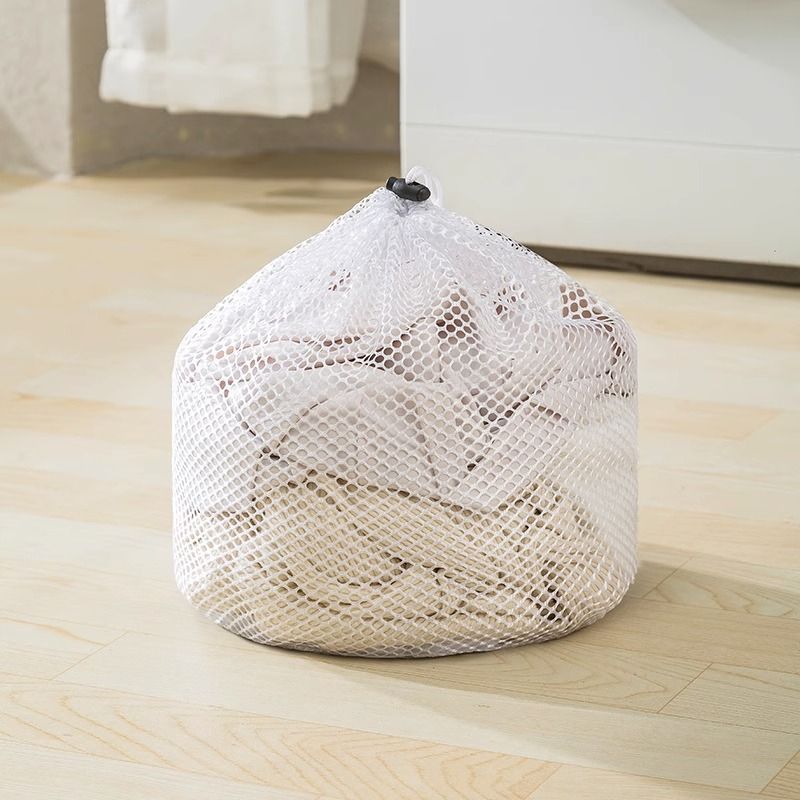 2pcs Mesh Laundry Bags for Socks, Machine Washable Drawstring Design Travel Mesh Laundry Wash Bags White Drawstring Garment Bags — image 5