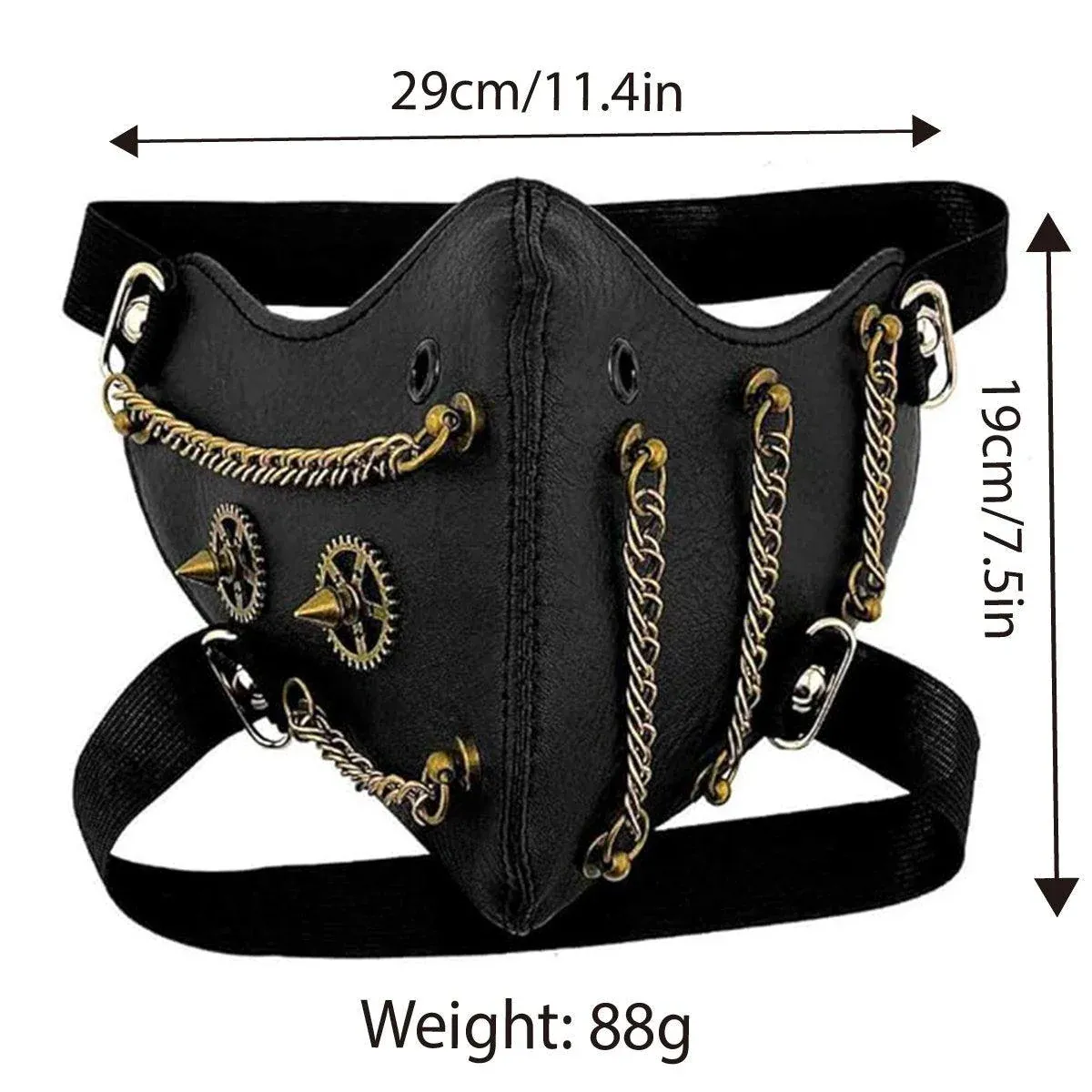 Punk Style Chain Mask Gothic Party Face Cover Cosplay Accessory for Men Women โ image 3