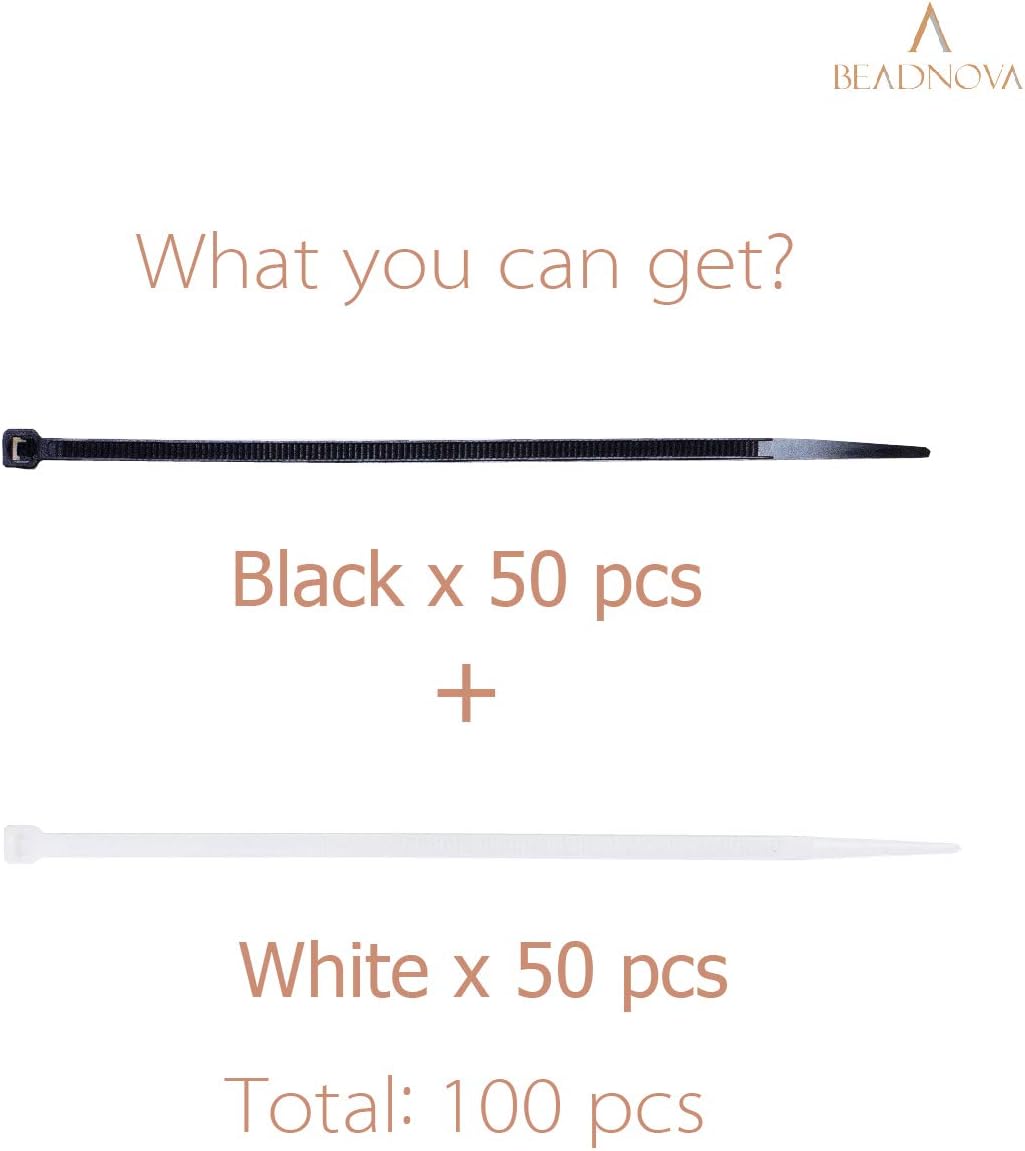 Cable Ties 100 Pcs Wraps Zip Ties Heavy Duty for Multi-Purpose(6 Inch, Black and White, 50pcs for Each) โ image 2