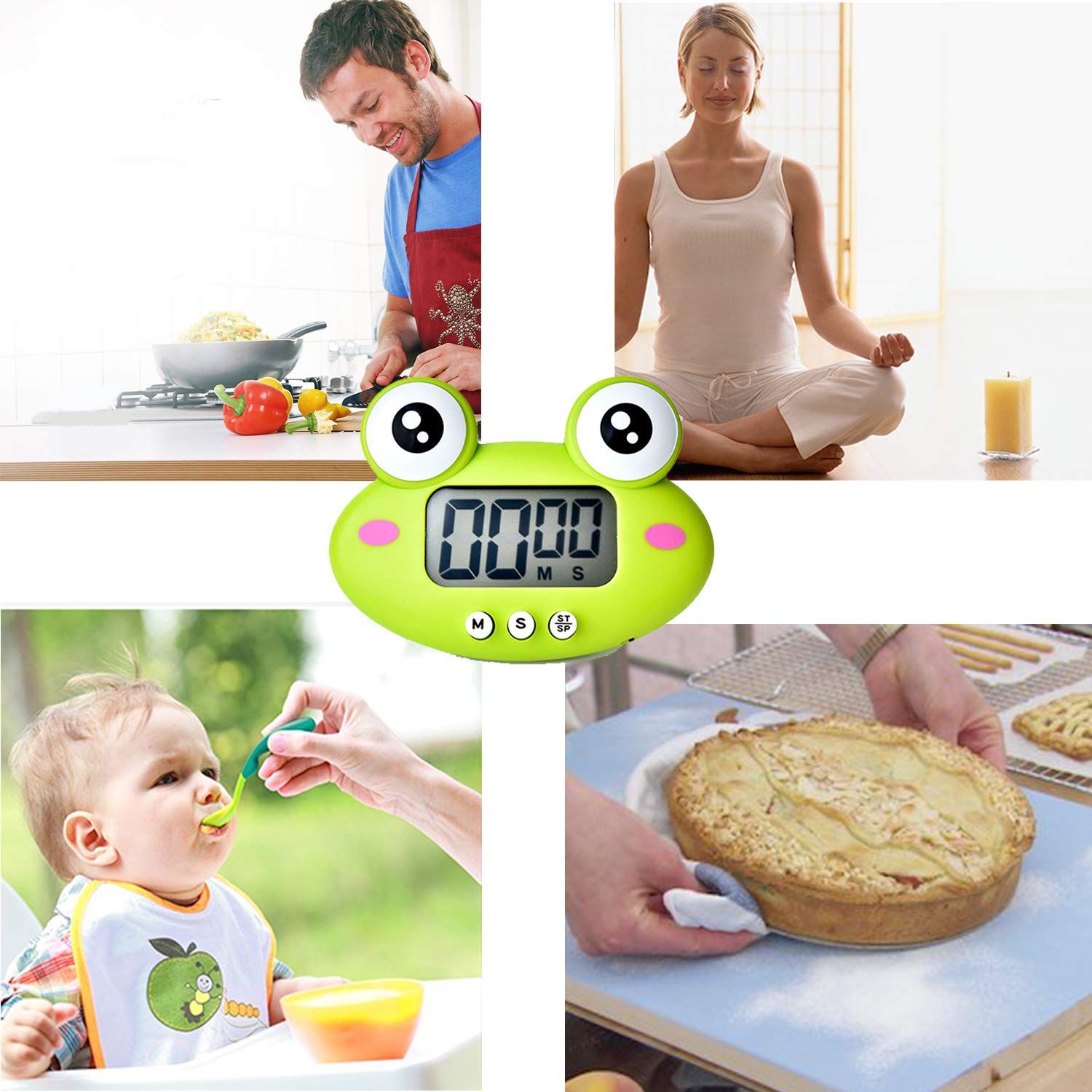Kitchen Timer, Cute Cartoon Animal Countdown Timer, Digital Cooking Timer with Magnetic, LCD Large-Screen Visual Clock — image 3