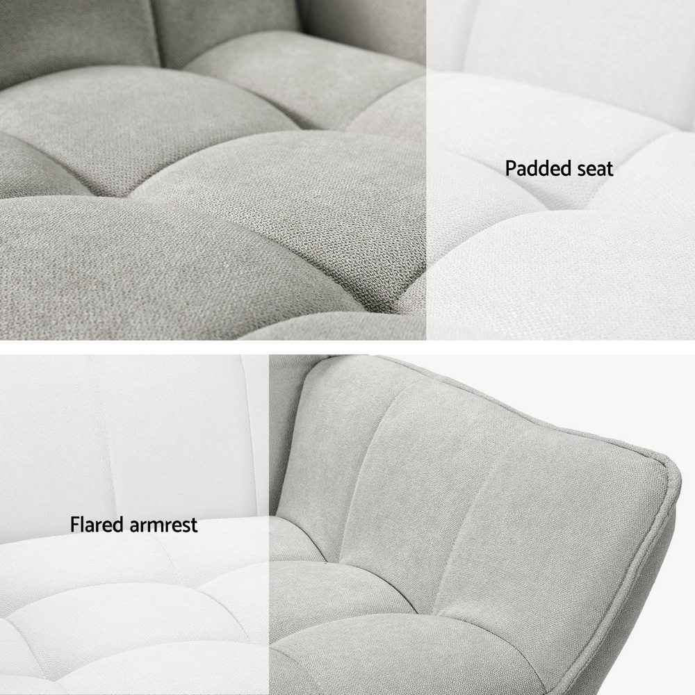 Artiss Armchair Lounge Chair Accent Chairs Sofa Linen Fabric Cushion Seat Grey โ image 5