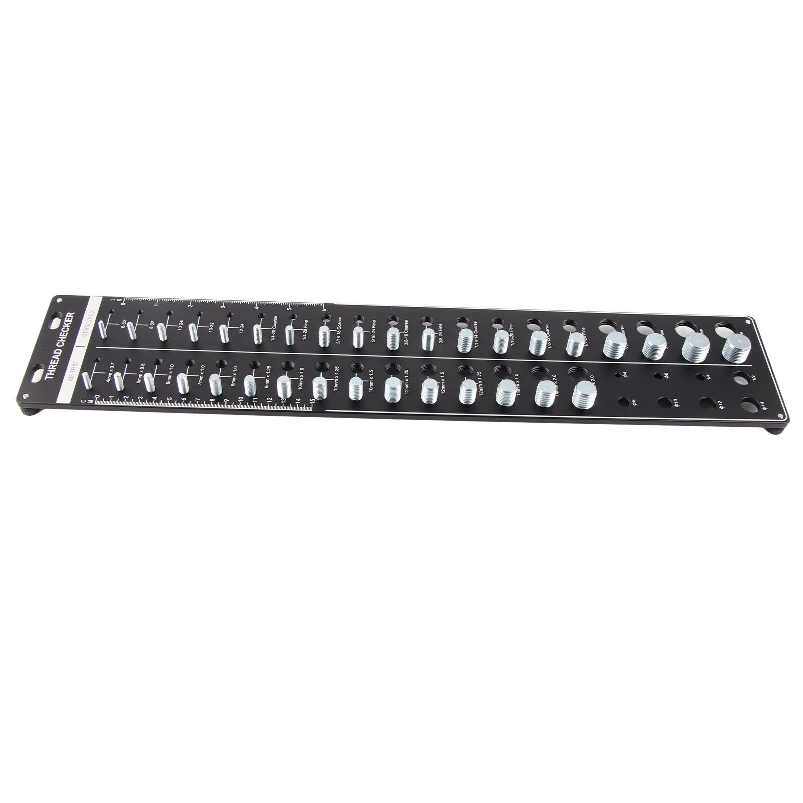 Bolt and Nut Identifier Gauge 10B21 Carbon Steel High Accuracy Nut and Bolt Thread Checker for Detecting Fixed Bolts Black 51x10cm — image 3