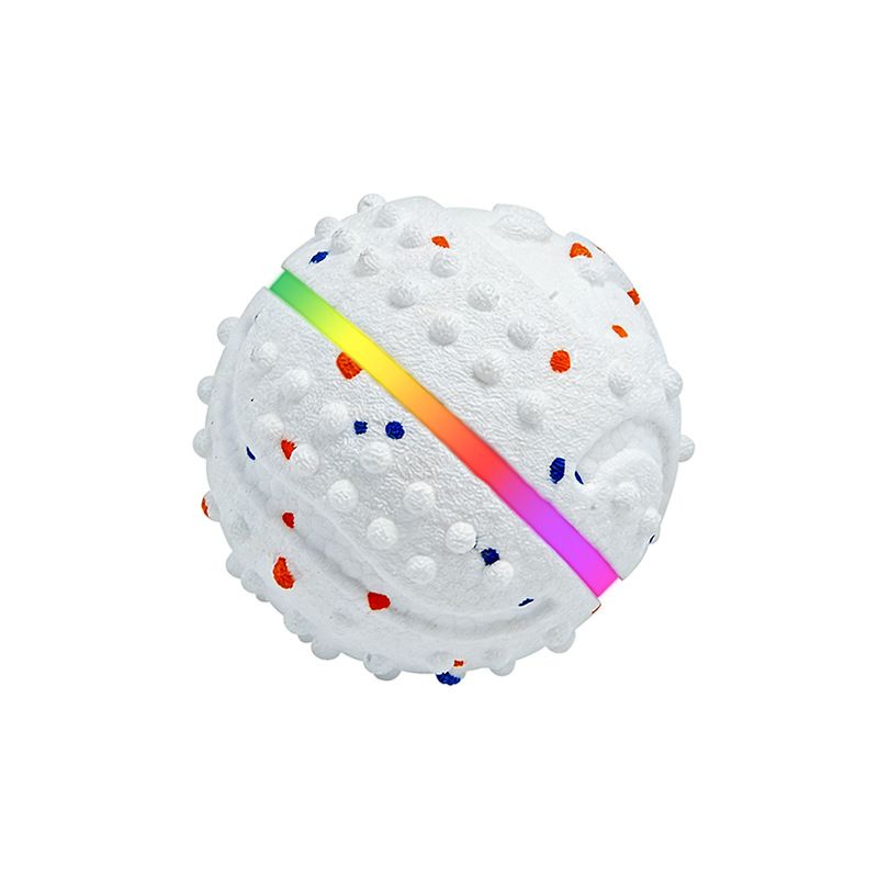 LED Colorful Vibrating Bouncing Ball Pet Toy-white
