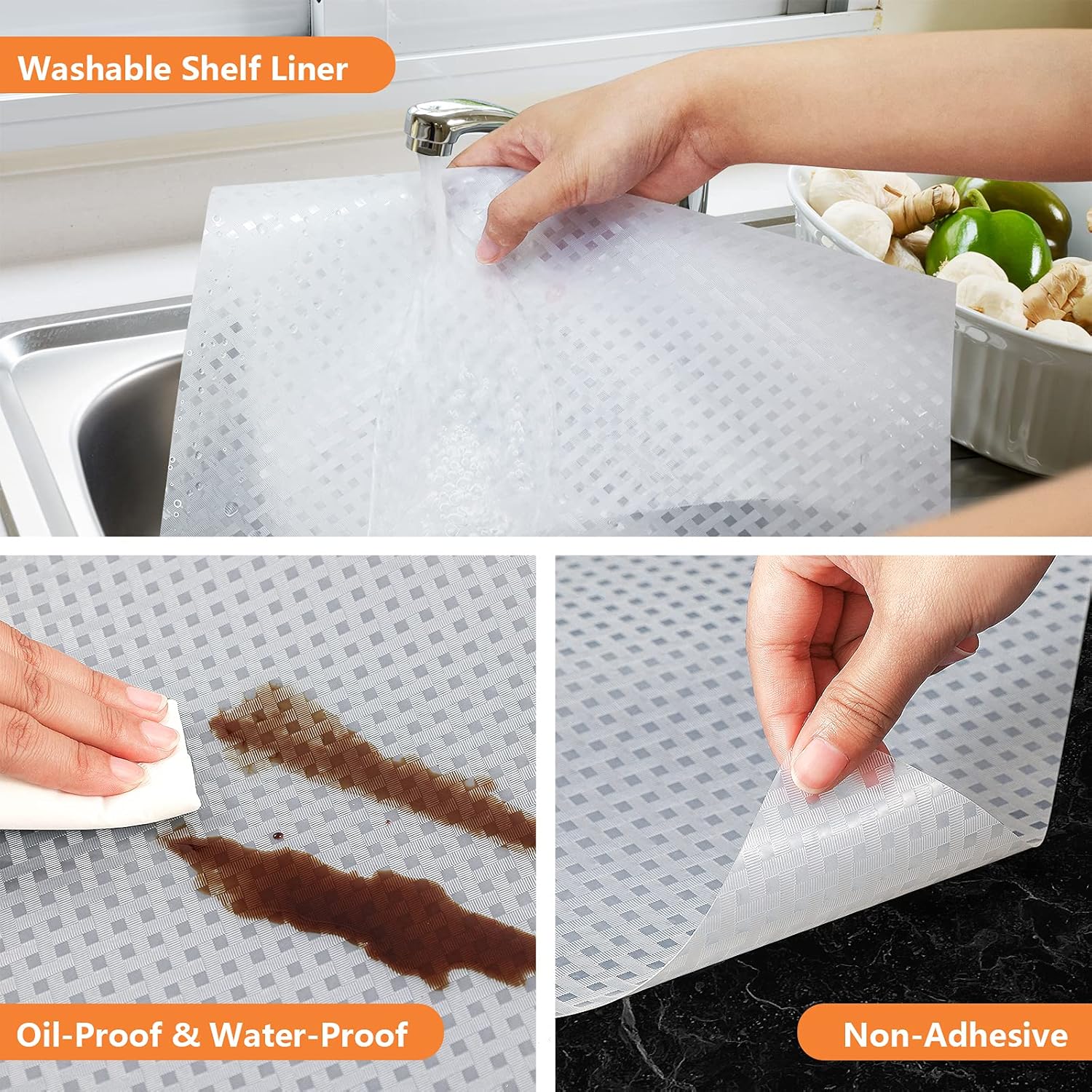 EVA drawer liner - Waterproof - Non-slip - Thickened - Drawer mat - Insulation mat - Transparent - 30 × 150cm - Cuttable - Suitable for wardrobe, cupboard and — image 4