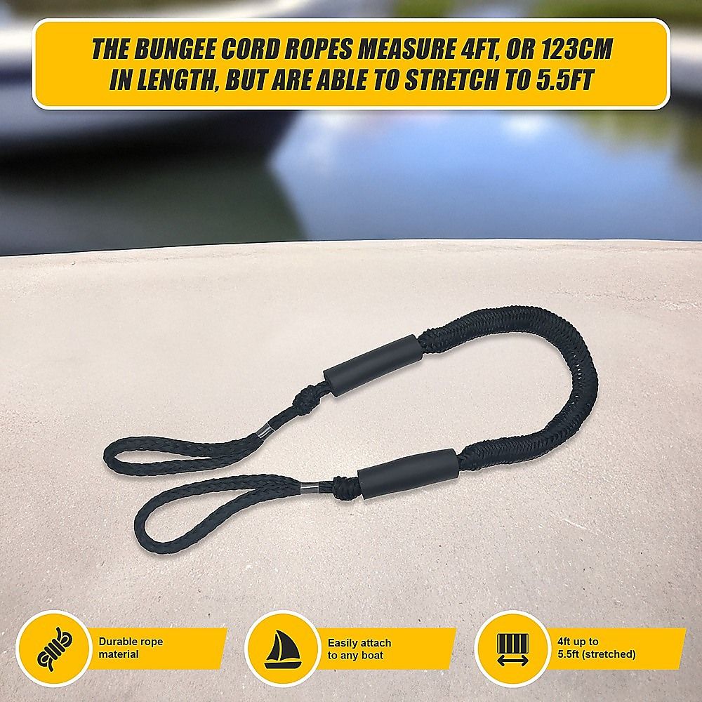 4 Pack Marine Bungee Dock Line Boat Mooring Rope Anchor Cord Stretch — image 6
